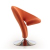 Manhattan Comfort Curl Swivel Accent Chair in Orange and Polished Chrome AC040-OR